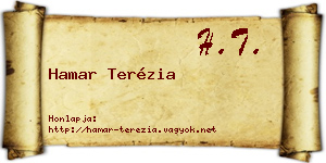 Hamar Terézia névjegykártya